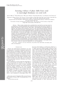 Assessing evidence of phase shifts from coral J F. B