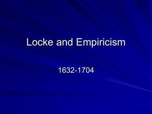 Locke and Empiricism 1632-1704
