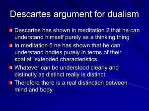 Descartes argument for dualism