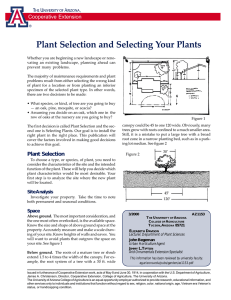 Plant Selection and Selecting Your Plants Cooperative Extension
