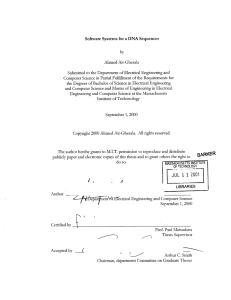 Software  Systems  for a DNA  Sequencer by