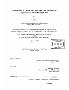 Manipulation of  a Rigid  Body  with ... Application  to a Rehabilitation Bed