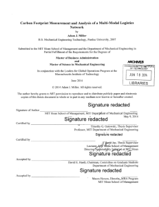 Carbon Footprint Measurement  and Analysis  of a ... Network