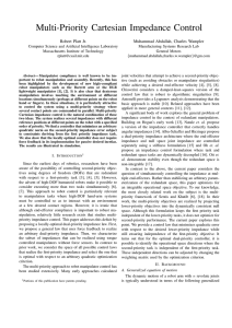 Multi-Priority Cartesian Impedance Control Robert Platt Jr. Muhammad Abdallah, Charles Wampler