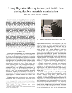 Using Bayesian filtering to interpret tactile data during flexible materials manipulation