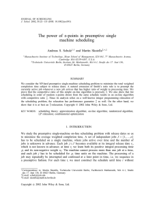 The power of -points in preemptive single machine scheduling Andreas S. Schulz