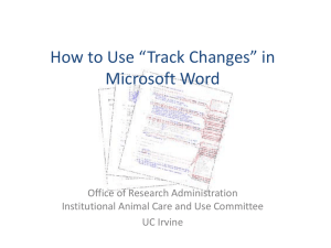 How to Use “Track Changes” in Microsoft Word Office of Research Administration