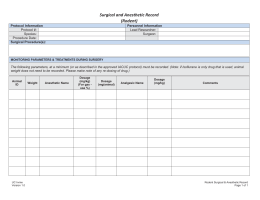 Rodent Anesthesia Record
