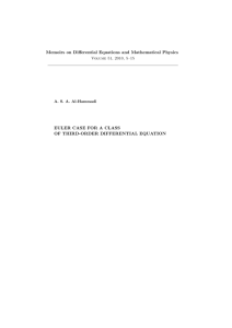 Memoirs on Differential Equations and Mathematical Physics OF THIRD-ORDER DIFFERENTIAL EQUATION