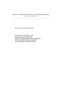 Memoirs on Differential Equations and Mathematical Physics INVARIANT REGIONS AND