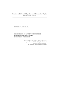 Memoirs on Differential Equations and Mathematical Physics COMPARISON OF ASYMPTOTIC METHOD