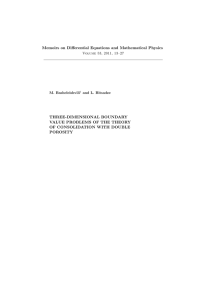 Memoirs on Differential Equations and Mathematical Physics THREE-DIMENSIONAL BOUNDARY