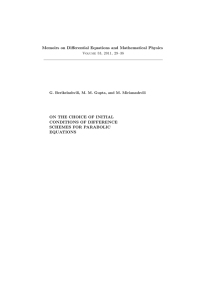 Memoirs on Differential Equations and Mathematical Physics CONDITIONS OF DIFFERENCE