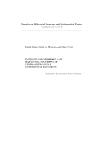 Memoirs on Differential Equations and Mathematical Physics EMPHATIC CONVERGENCE AND