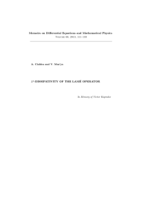 Memoirs on Differential Equations and Mathematical Physics -DISSIPATIVITY OF THE LAM´ L