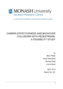 CAMERA EFFECTIVENESS AND BACKOVER COLLISIONS WITH PEDESTRIANS: A FEASIBILITY STUDY by