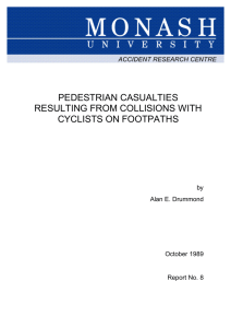PEDESTRIAN CASUALTIES RESULTING FROM COLLISIONS WITH CYCLISTS ON FOOTPATHS by