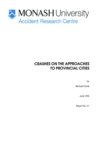 CRASHES ON THE APPROACHES TO PROVINCIAL CITIES Michael Tziotis