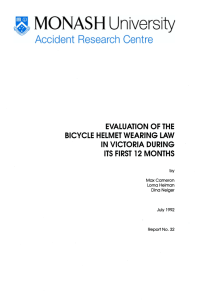 EVALUATION OF THE BICYCLE HELMET WEARING LAW IN VICTORIA