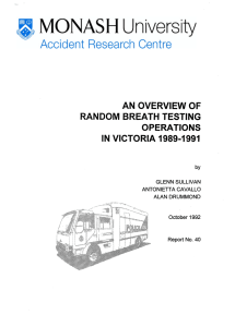 OPERATIONS AN OVERVIEW OF RANDOM BREATH TESTING IN VICTORIA 1989-1991