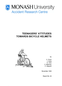 TEENAGERS' ATTITUDES TOWARDS BICYCLE HELMETS by C. Finch