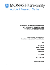 RED LIGHT RUNNING BEHAVIOUR AT RED LIGHT CAMERA AND CONTROL INTERSECTIONS