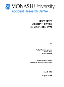 SEAT BELT WEARING RATES IN VICTORIA: 1994 Kathy Diamantopoulou