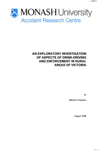 AN EXPLORATORY INVESTIGATION OF ASPECTS OF DRINK-DRIVING AND ENFORCEMENT IN RURAL