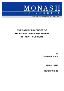 THE SAFETY PRACTICES OF SPORTING CLUBS AND CENTRES