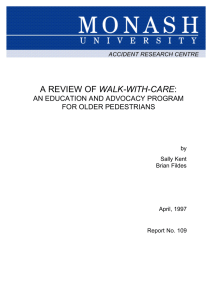 WALK-WITH-CARE AN EDUCATION AND ADVOCACY PROGRAM FOR OLDER PEDESTRIANS by