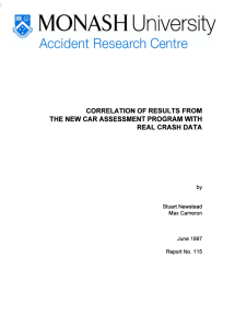 CORRELATION OF RESULTS FROM THE NEW CAR ASSESSMENT PROGRAM WITH Stuart Newstead