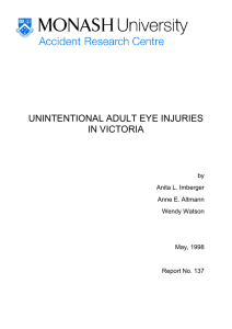 UNINTENTIONAL ADULT EYE INJURIES IN VICTORIA by Anita L. Imberger