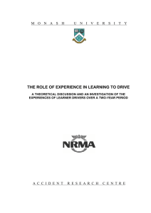 THE ROLE OF EXPERIENCE IN LEARNING TO DRIVE