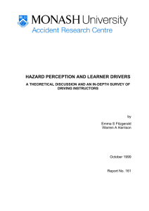 HAZARD PERCEPTION AND LEARNER DRIVERS  DRIVING INSTRUCTORS
