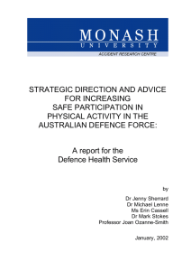 STRATEGIC DIRECTION AND ADVICE FOR INCREASING SAFE PARTICIPATION IN PHYSICAL ACTIVITY IN THE