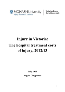 Injury in Victoria: The hospital treatment costs of injury, 2012/13