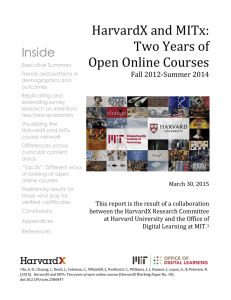 HarvardX and MITx: Two Years of Open Online Courses