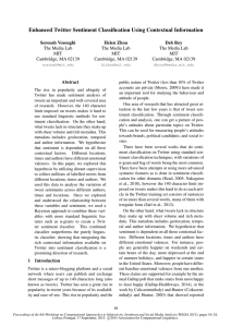 Enhanced Twitter Sentiment Classification Using Contextual Information