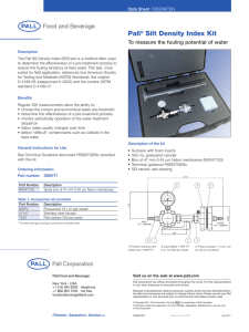 Pall Silt Density Index Kit To measure the fouling potential of water