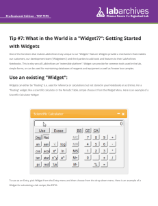 Tip #7: What in the World is a &#34;Widget??&#34;: Getting... with Widgets