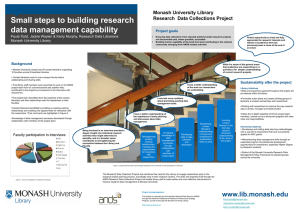 Small steps to building research data management capability Background