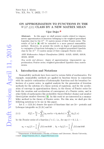 ON APPROXIMATION TO FUNCTIONS IN THE W , ξ Novi Sad J. Math.