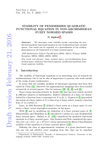 2016 STABILITY OF PEXIDERIZED QUADRATIC FUNCTIONAL EQUATION IN NON-ARCHIMEDEAN FUZZY NORMED SPASES