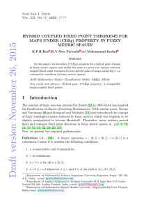 2015 HYBRID COUPLED FIXED POINT THEOREMS FOR METRIC SPACES