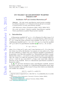 2015 ON NEARLY QUASI-EINSTEIN WARPED PRODUCTS Novi Sad J. Math.
