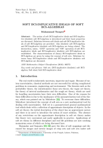 SOFT BCI-IMPLICATIVE IDEALS OF SOFT BCI-ALGEBRAS Novi Sad J. Math.