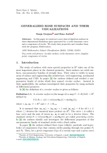 GENERALIZED ROSE SURFACES AND THEIR VISUALIZATIONS Novi Sad J. Math.