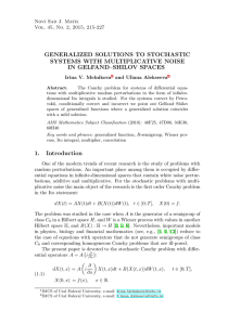 GENERALIZED SOLUTIONS TO STOCHASTIC SYSTEMS WITH MULTIPLICATIVE NOISE IN GELFAND–SHILOV SPACES