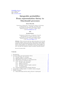 Integrable probability: From representation theory to Macdonald processes Alexei Borodin
