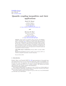Quantile coupling inequalities and their applications David M. Mason and